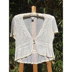 Aqua Sheer Shrug / Cropped Cardigan